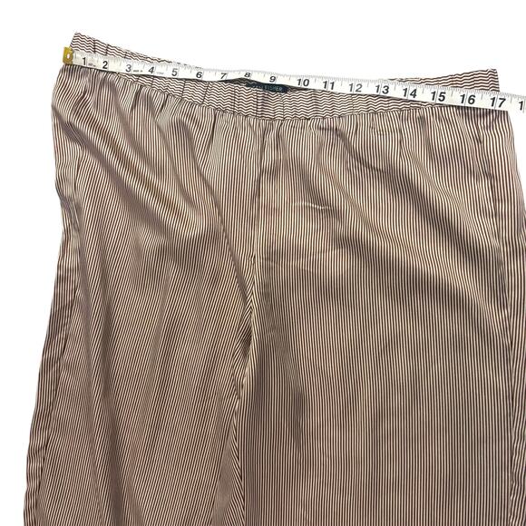 Eileen Fisher Women’s Silk Wide Leg Crop Pants Brown Stripe Petite Large - Picture 11 of 15